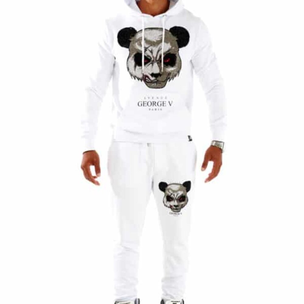 Avenue George V Paris Jogging Suit Tracksuit Men's White Sweatsuit Hoodie XL 3XL